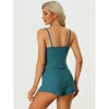 cheibear Women's Spaghetti Straps Cami Tops with Shorts Lounge Sleepwear Pajama Set - 4 of 4