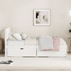 CAVINAS Modern Twin Size Bed Frame with Twin Trundle for White High Gloss Headboard and Footboard - 3 of 4