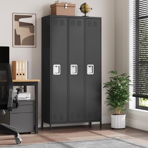3 Doors Employee Lockers for Office, Metal Sorage Locker Combination, Lockable Employees Metal Locker With Door, Industrial Storage Lockers - 1 of 4