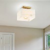 JONATHAN Y Chiara Modern Contemporary Alabaster/Iron LED Semi Flush Mount White Marbling/Brass Gold - 3 of 4