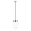Gideon 1-Light Pendant - Vintage Chic Steel Fixture with Opal Glass Shade, Dimmable, Damp Rated - 4 of 4