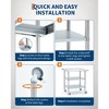 Stainless Steel Table for Prep & Work, 24x30x34 Inch Commercial Kitchen Work Table with 4 Caster Wheels & 2 Adjustable Under Shelf, Food Prep - 3 of 4