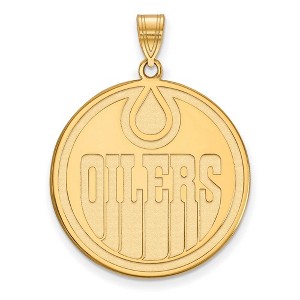 Black Bow Jewelry 10k Yellow Gold Edmonton Oilers NHL Extra Large Pendant - 1 of 3