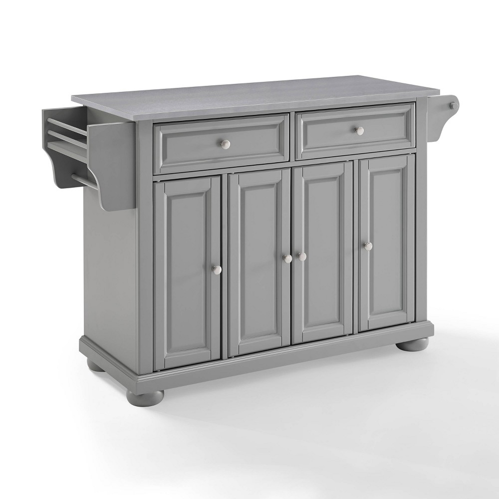 Alexandria Stainless Steel Top Kitchen Island/Cart Gray/Stainless Steel - Crosley