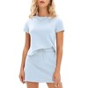 EXLURA Womens Casual Summer 2 Piece Short Skirt Sets Short Sleeve Tshirt And Tennis Skort Dressy Cotton Matching Sweatsuits - 2 of 4