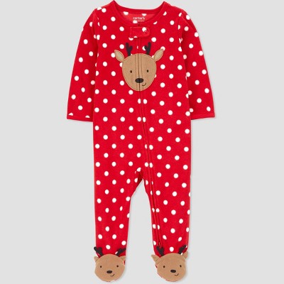 Image of Carter's Just One You®️ Baby Girls' Christmas Reindeer Sleep N' Play - Red Newborn