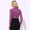 INSPIRE CHIC Women's Elegant Sheer Floral Lace Crop Bolero Shrug - 4 of 4