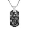 Steeltime Men's stainless steel simulated diamonds and tiger eye/onyx dog tag pendant. Color Options: Silver/Brown, Gold/Brown, Silver/Black - 2 of 4