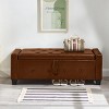 48" Modern Faux Leather Storage Ottoman Bench with Tufted Seat, Flip Top Entryway or Bedroom Seating -3irtyhousy - 2 of 4