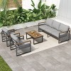 4-Piece Outdoor Furniture Set,Conversation Set with Teslin Rope Weaving and Coffee Table, Chair with Steel Frame and Foam Cushions-Coolbibila - 2 of 4