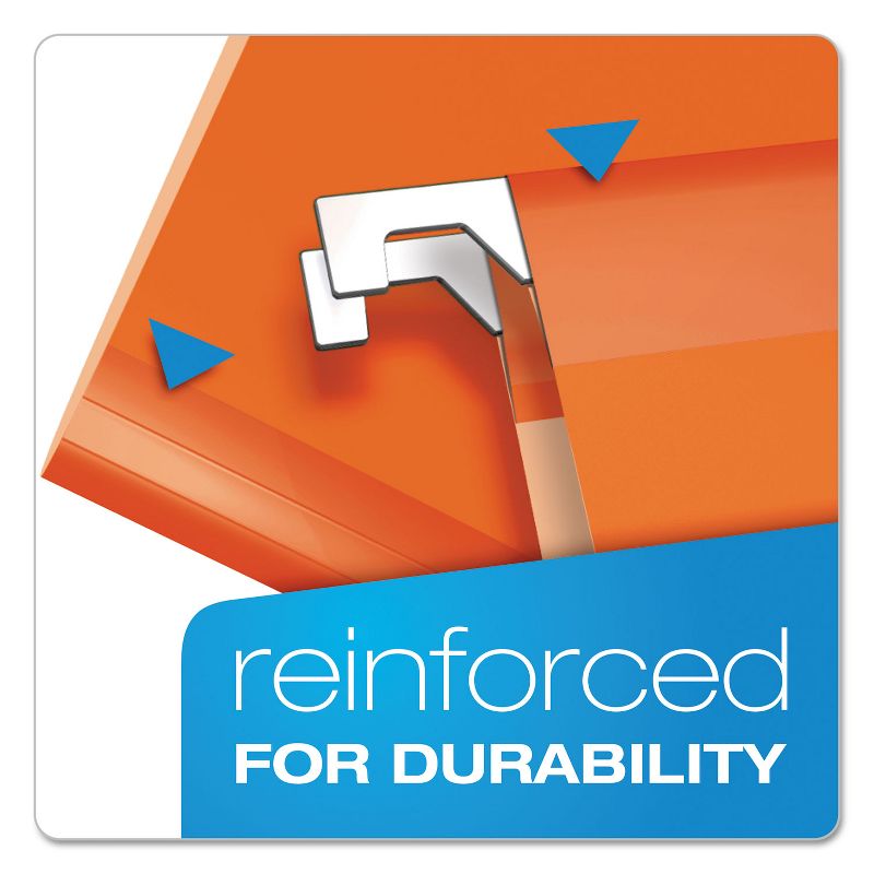Pendaflex Reinforced Hanging Folders 1/5 Tab Letter Orange 25/Box 415215ORA, 2 of 9