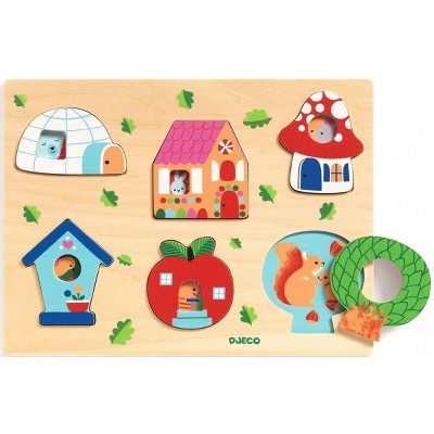 Djeco Coucou House Wooden Puzzle, 7 Pieces, Ages 18 Months and Up