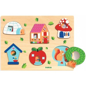 Djeco Coucou House Wooden Puzzle, 7 Pieces, Ages 18 Months and Up - 1 of 2