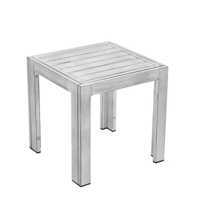 LeisureMod Modern Side Table Aluminum Patio Accent Table Chelsea Series