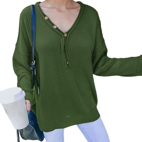 Anna-Kaci Women's Long Sleeve Knit Sweater with Heart Pattern and Ribbed Trim