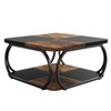 39inSquare Coffee Table with Storage Shelf ¨C 2-Tier Modern Coffee Table with Heavy-Duty Metal Curved Frame, Low Center Table for Living Room - 3 of 4