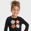 Toddler Girls' Halloween Daisy Long Sleeve T-Shirt - Cat & Jack™ Black - 2 of 4