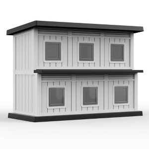 SEVOBAL Outdoor Cat House Cat Shelter Multi Feral Cats Home Pet House Indoor Outdoor Weatherproof Insulated Easy Assembly, Black, 51.97"*26.42"*37.28" - 1 of 4