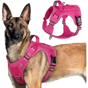 rabbitgoo Tactical Dog Harness for Large Dogs,  Vest with Handle & Molle, Easy Control for Training Walking, Adjustabl, Rose Red, XL - 1 of 1