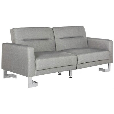 Contemporary Gray 76'' Metal Frame Sleeper Sofa Bed