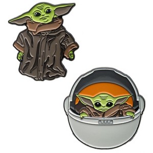 SalesOne LLC Star Wars: The Mandalorian, The Child "Baby Yoda" Enamel Pin Bundle | Set of 2 - 1 of 2