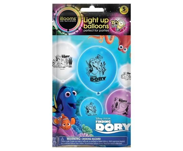 5ct illooms&#174; LED Light Up Finding Dory Balloon