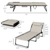 Maggift Patio Chaise Lounges Set of 2, Portable Foldable Lounge Chair, Adjustable Angle Multifunctional Patio Lounge Chair, Beige, 51.2"*25.6"*14.2" - 3 of 4