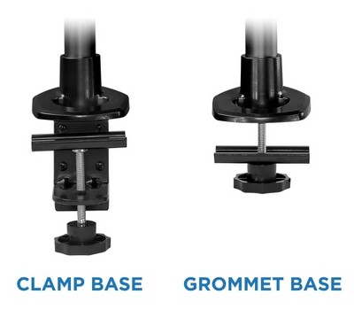Black Adjustable Single Monitor Desk Mount with C-Clamp
