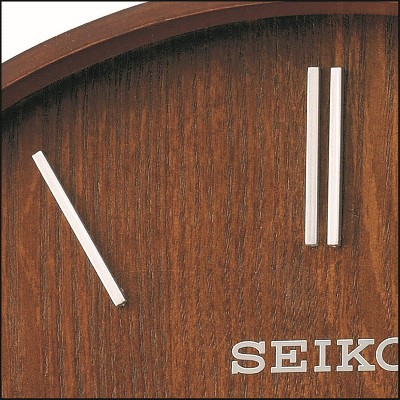 Seiko 13" Brown Ash Veneer Wooden Wall Clock