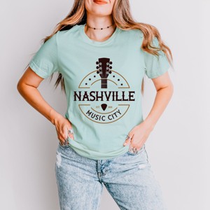 Simply Sage Market Nashville Music City Guitar Short Sleeve Tee - 1 of 4