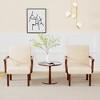 Fabric Accent Arm Chair Set of 2 with Round Wood Side Table, Contemporary Chairs for Living Room, Bedroom, or Office - 4 of 4