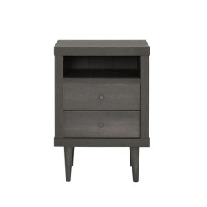 NicBex Modern Wooden Nightstand Bedside Table with 2 Drawers and Open Shelf for Bedroom and Living Room - 1 of 4