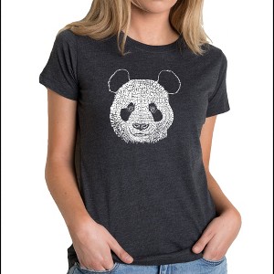 LA Pop Art Women's Premium Blend Word Art T-shirt - Panda - 1 of 4