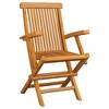 vidaXL 2X Solid Acacia Wood Patio Chairs with Taupe Cushions - Foldable Garden, Terrace and Patio Seating - 3 of 4