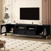 HDZNVF 78.8 inch Retro TV Stand, Entertainment Center Media Console Cabinet with 2 Cabinets, 4 Drawers, Up to 85 inch, Black - 3 of 4