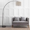 FC Design Modern 81" Tall Standing Adjustable Arched Floor Lamp with Drum Shade and Marble Base - image 4 of 4