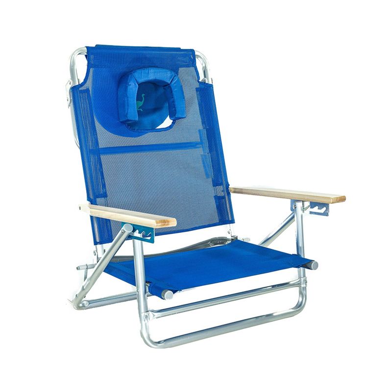 Ostrich South Beach Sand Chair, Beach Reclining Lawn Chair w/Carry Strap, Outdoor Furniture for Pool, Camping, or Backyard, Blue, 4 of 8
