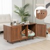 Tangkula Cat Litter Box Enclosure Hidden Cat Washroom w/ 2 Doors Coffee - 2 of 4