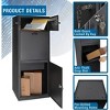 Garvee Steel Freestanding Floor Mailboxes for Outside, Black Mailboxes for Outside with Delivery Port 2 Retractable Shelves Doors - 3 of 4