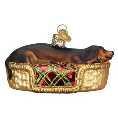 Old World Christmas 2.0 Inch Sleepy Dachshund Dog Bed Drea,Ming Tree Ornaments