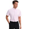 INSPIRE CHIC Men's Short Sleeve Stretch Lightweight Business Solid Formal Button Down Shirts - 2 of 4