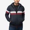 X RAY Full Zip Hooded Sweater With Stripes & Faux Shearling Lining - 3 of 4