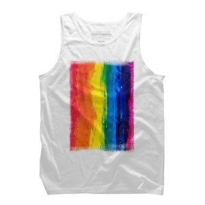 Adult Design By Humans Vertical Artistic Pride Flag By stevej Tank Top - 1 of 2