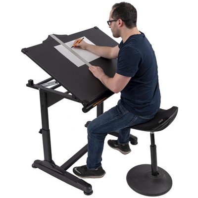 AdjustaFlex 40" Black Birch Adjustable Drafting & Drawing Desk