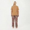 Anna-Kaci Lounge Women's 2-Piece Set Short Sleeve Knit Top and Printed Wide-Leg Pajama Pants with Soft Stretch Fabric - 4 of 4