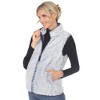 Women's Zip up High Pile Fleece Vest -White Mark - 2 of 4