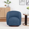 SEYNAR Modern Glam Boucle Fabric Round 360 Degree Swivel Barrel Chair Set of 2 - 3 of 4