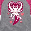 Girls' - Instant Message - Axolotl Heart Fins Shirt Tail Raglan Graphic T-shirt - 2 of 4