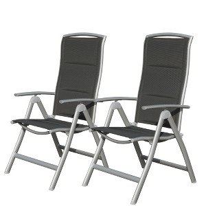 SKRAN 2-Pcs Adjustable Patio Folding Chairs,Aluminium Frame Reclining Sling Lawn Chairs,Textilene Fabric,No Assembly Required,For Outdoor, Camping - 1 of 4