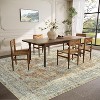 Vintage Washable Area Rugs, Low Pile Soft Carpet with Distressed Trellis Pattern, Foldable Thin Indoor Accent Rug for Living Room Bedroom Dining Room - 3 of 4